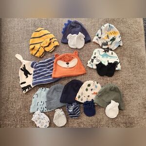 Baby Boy Hats & Mittens Bundle